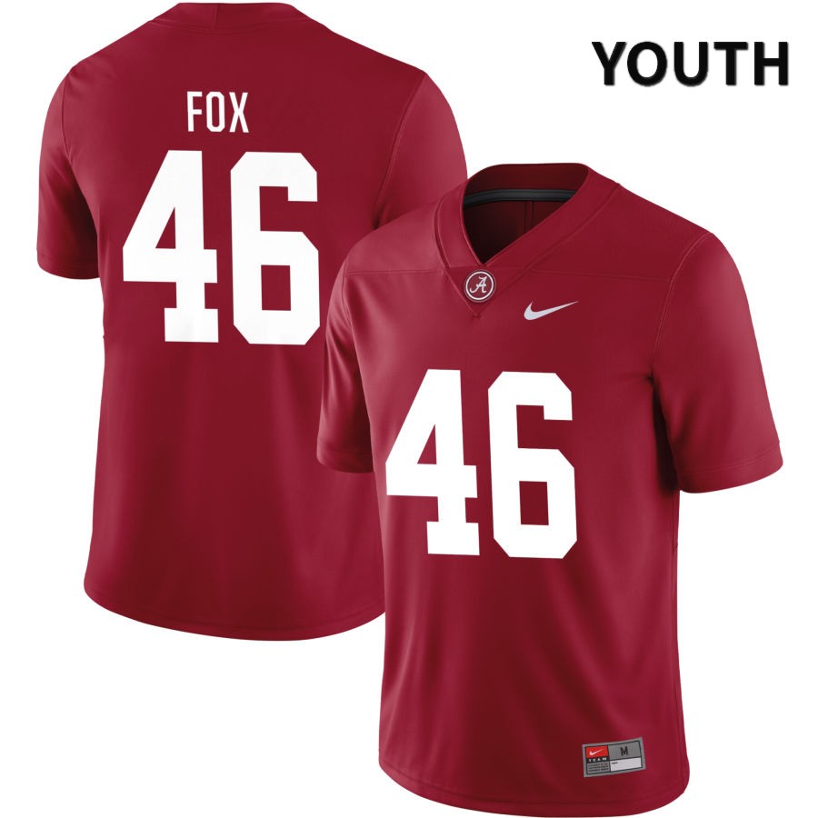Alabama Crimson Tide Youth Peyton Fox #46 NIL Crimson 2022 NCAA Authentic Stitched College Football Jersey CR16A38PV